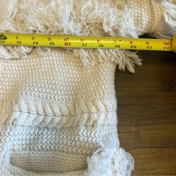 Madewell Desert Valley Fringe Cardigan Cream Western Boho Coastal Grandma Knit M - Picture 10 of 11